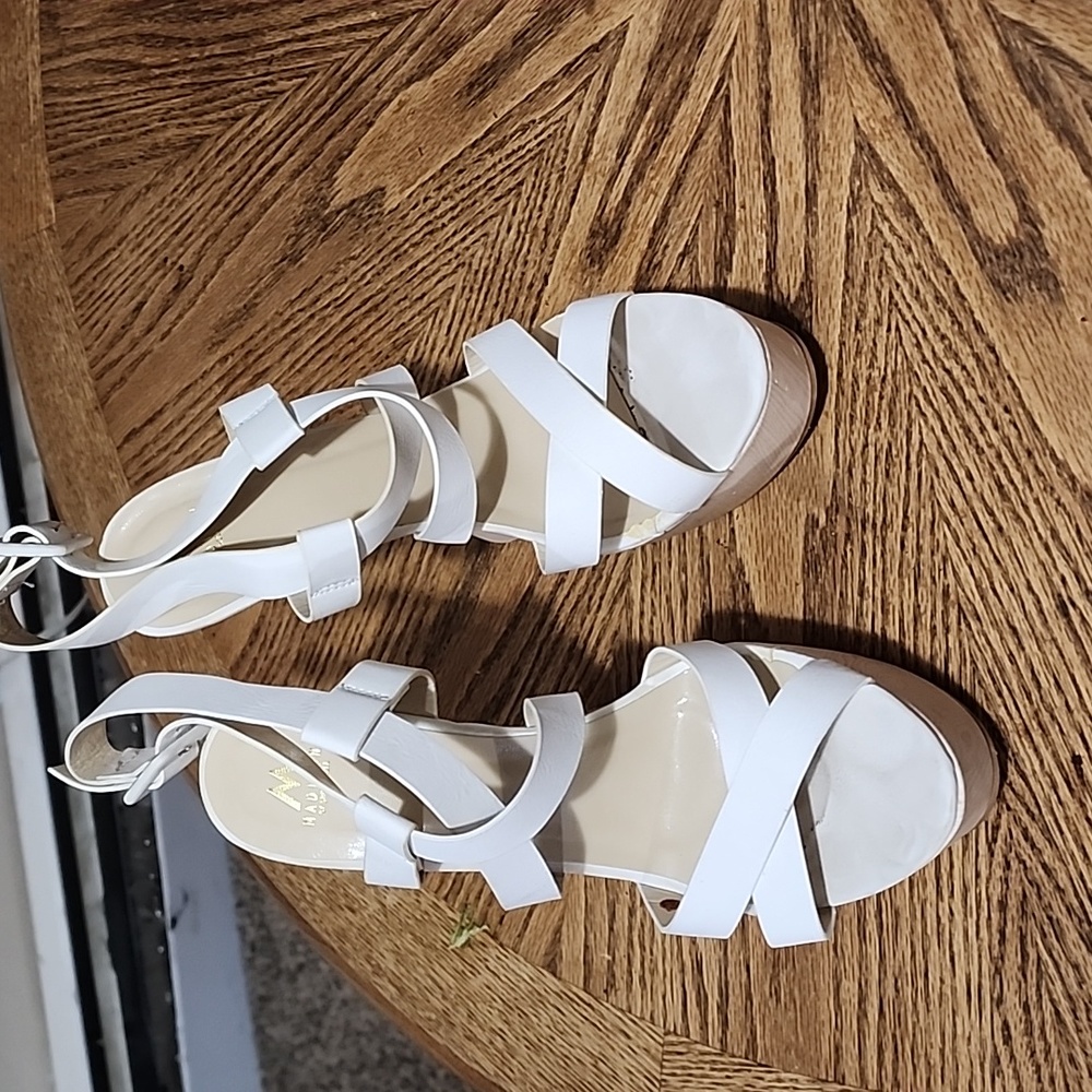 White Strappy Wedge Sandals